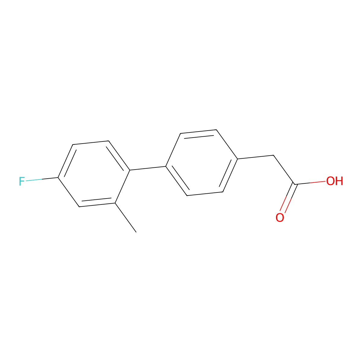 2-[4-(4-Fluoro-2-methylphenyl)phenyl]acetic acid molecular structure, CAS 2137565-17-2