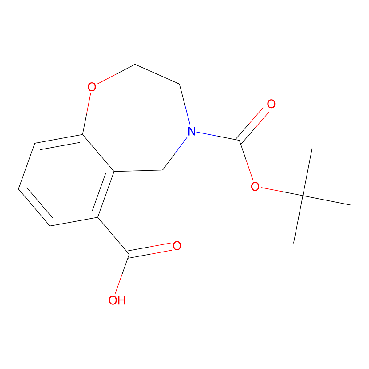 4-((Tert-butoxy)carbonyl)-2,3,4,5-tetrahydro-1,4-benzoxazepine-6-carboxylic acid molecular structure, CAS 2137565-61-6