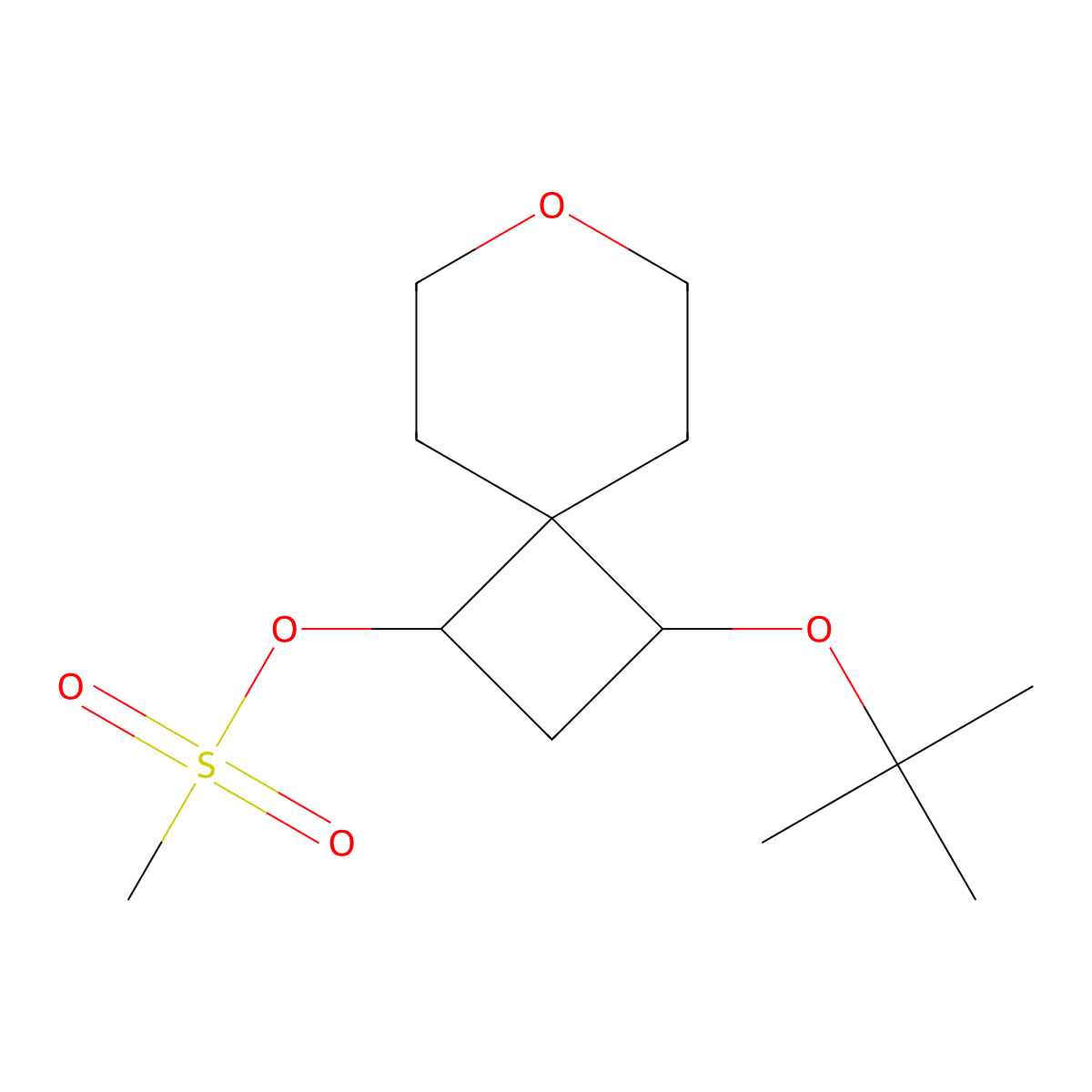3-(Tert-butoxy)-7-oxaspiro[3.5]nonan-1-yl methanesulfonate molecular structure, CAS 2137566-22-2