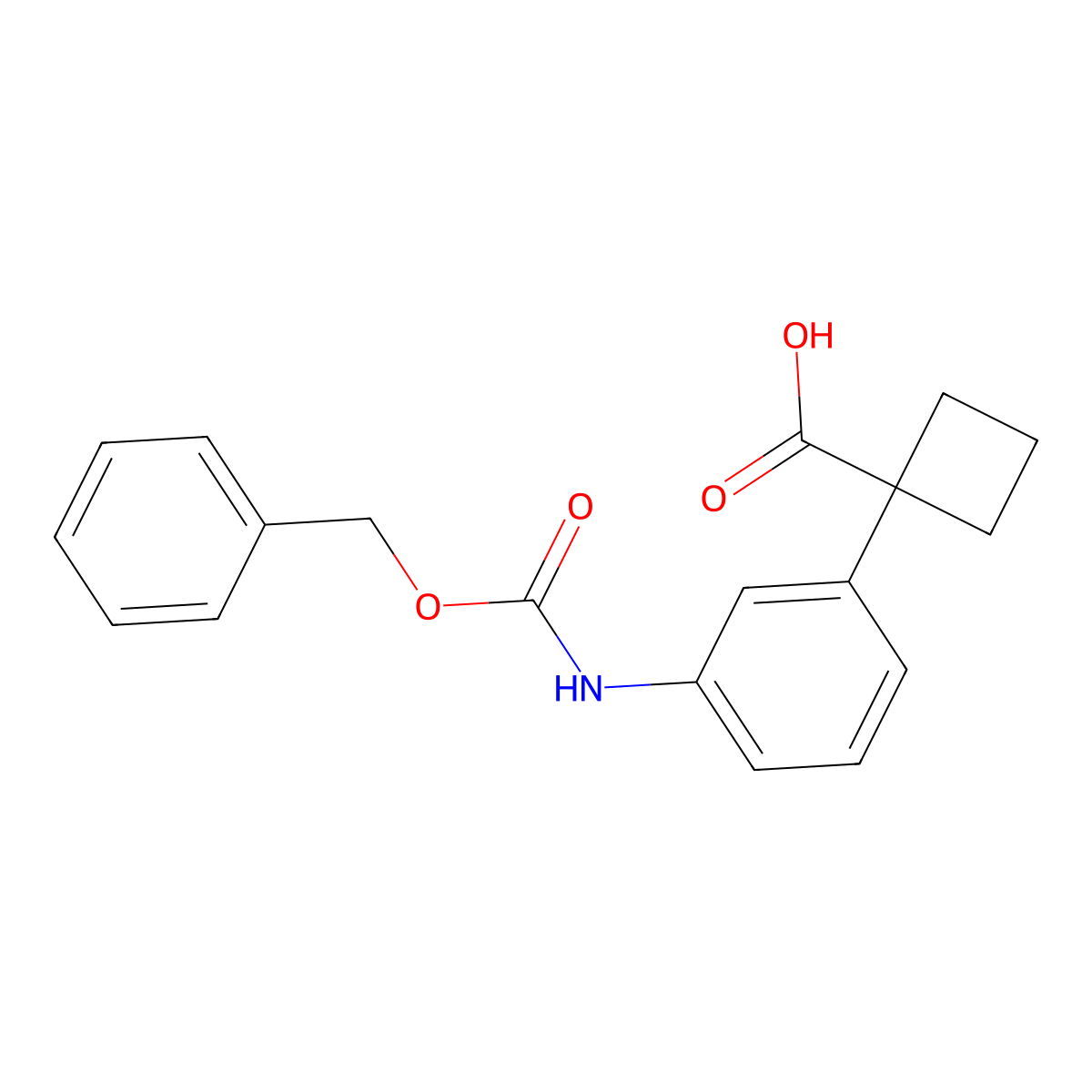 1-(3-{[(Benzyloxy)carbonyl]amino}phenyl)cyclobutane-1-carboxylic acid molecular structure, CAS 2137566-28-8