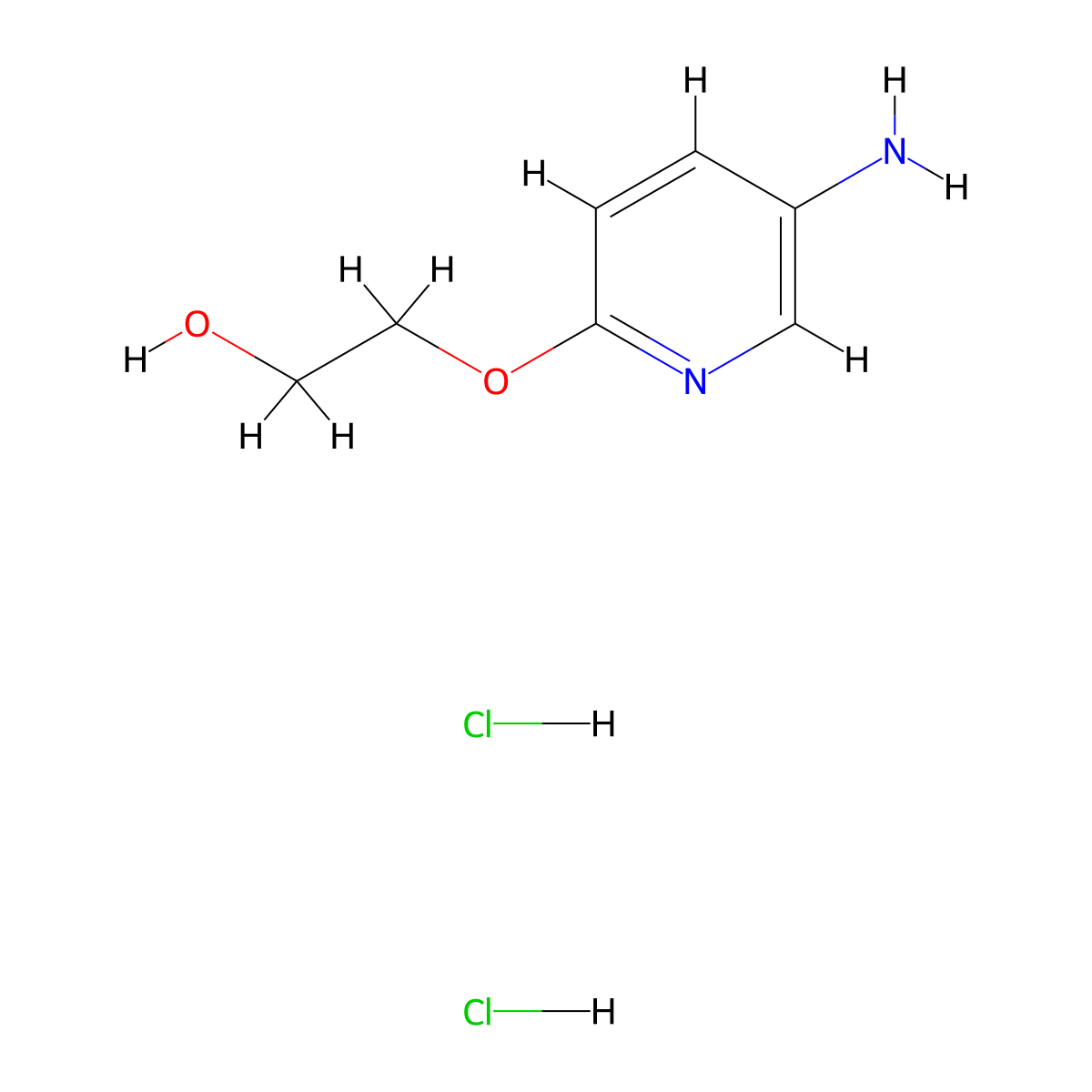 2-[(5-Aminopyridin-2-yl)oxy]ethan-1-ol dihydrochloride molecular structure, CAS 2137566-99-3
