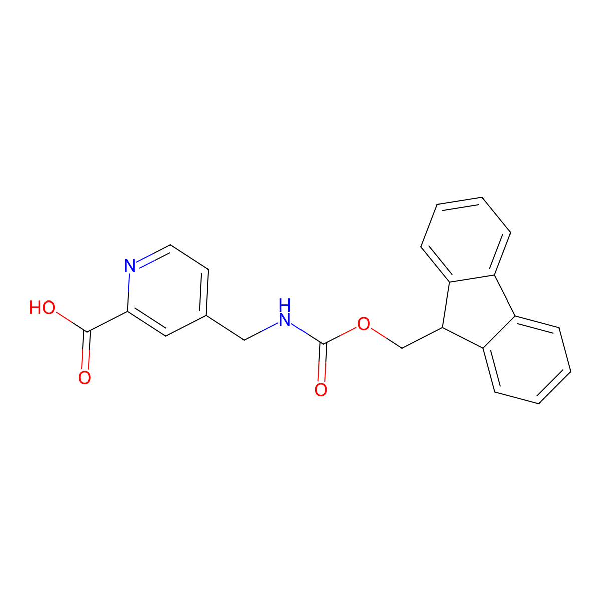 4-[({[(9H-fluoren-9-yl)methoxy]carbonyl}amino)methyl]pyridine-2-carboxylic acid molecular structure, CAS 2137567-16-7