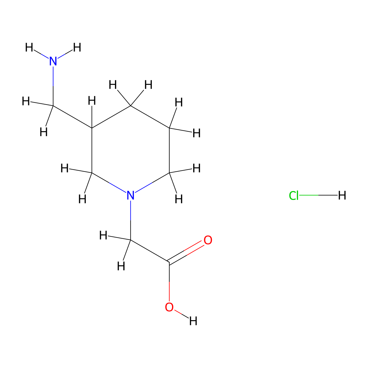 2-[3-(Aminomethyl)piperidin-1-yl]acetic acid hydrochloride molecular structure, CAS 2137567-67-8