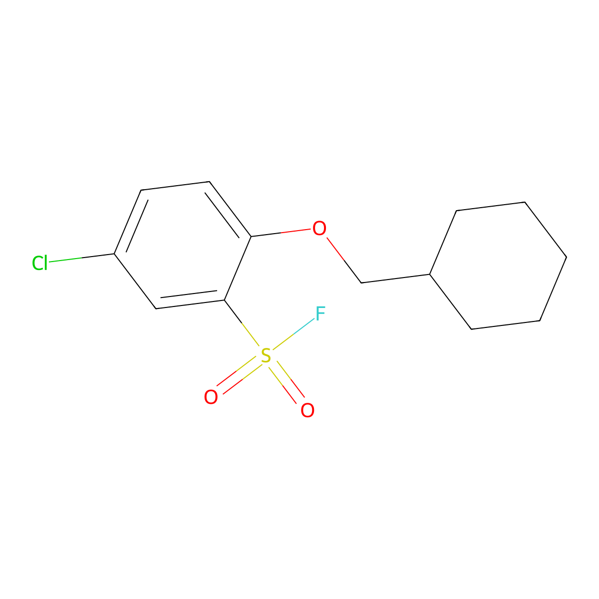 5-Chloro-2-(cyclohexylmethoxy)benzene-1-sulfonyl fluoride molecular structure, CAS 2137567-68-9