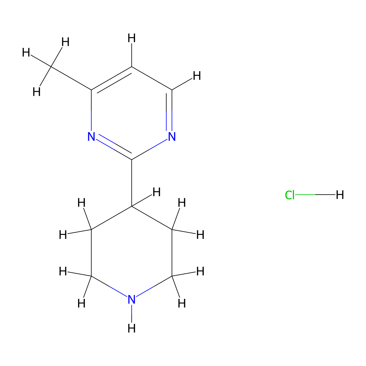 4-Methyl-2-(piperidin-4-yl)pyrimidine hydrochloride molecular structure, CAS 2137567-72-5