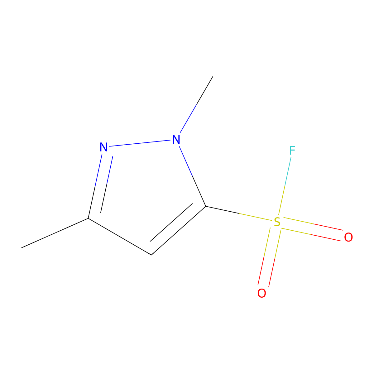 1,3-dimethyl-1H-pyrazole-5-sulfonyl fluoride molecular structure, CAS 2137567-90-7