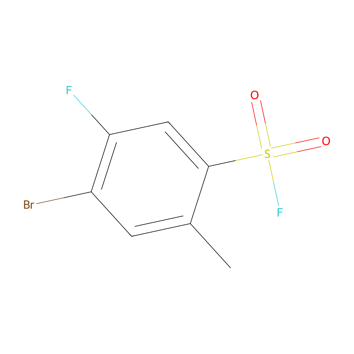 4-Bromo-5-fluoro-2-methylbenzene-1-sulfonyl fluoride molecular structure, CAS 2137567-96-3