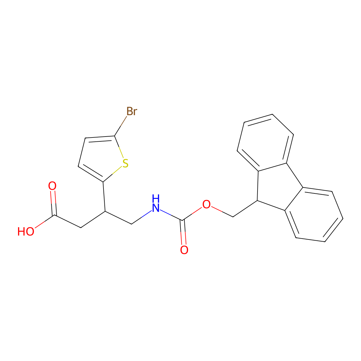 3-(5-bromothiophen-2-yl)-4-({[(9H-fluoren-9-yl)methoxy]carbonyl}amino)butanoic acid molecular structure, CAS 2137568-05-7