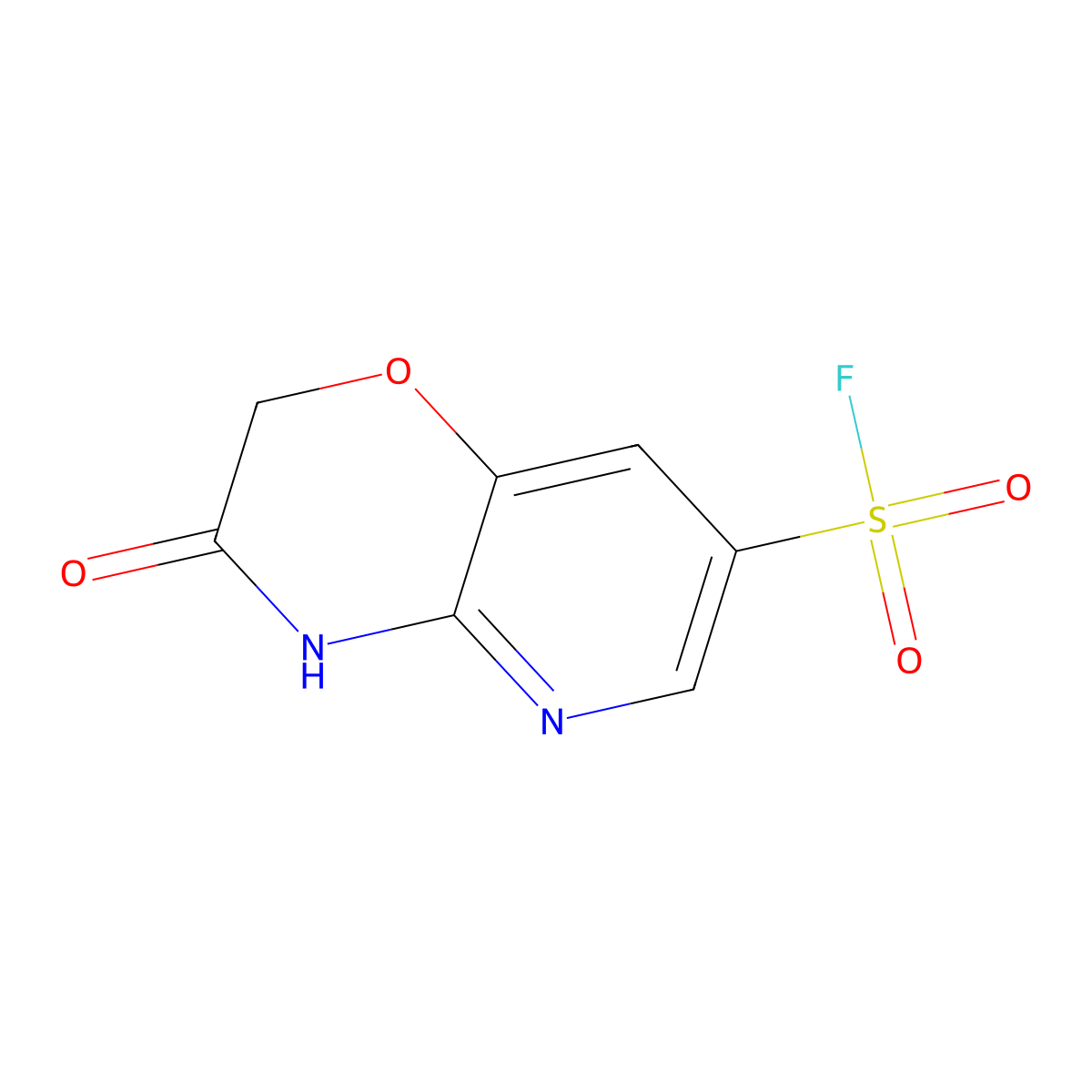 3-oxo-2H,3H,4H-pyrido[3,2-b][1,4]oxazine-7-sulfonyl fluoride molecular structure, CAS 2137568-08-0