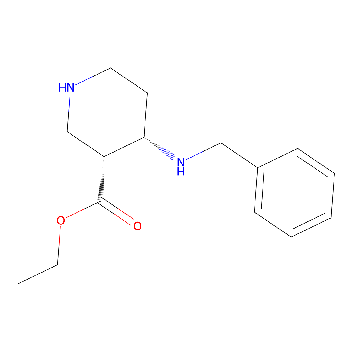 rac-ethyl (3R,4S)-4-(benzylamino)piperidine-3-carboxylate molecular structure, CAS 2137568-10-4