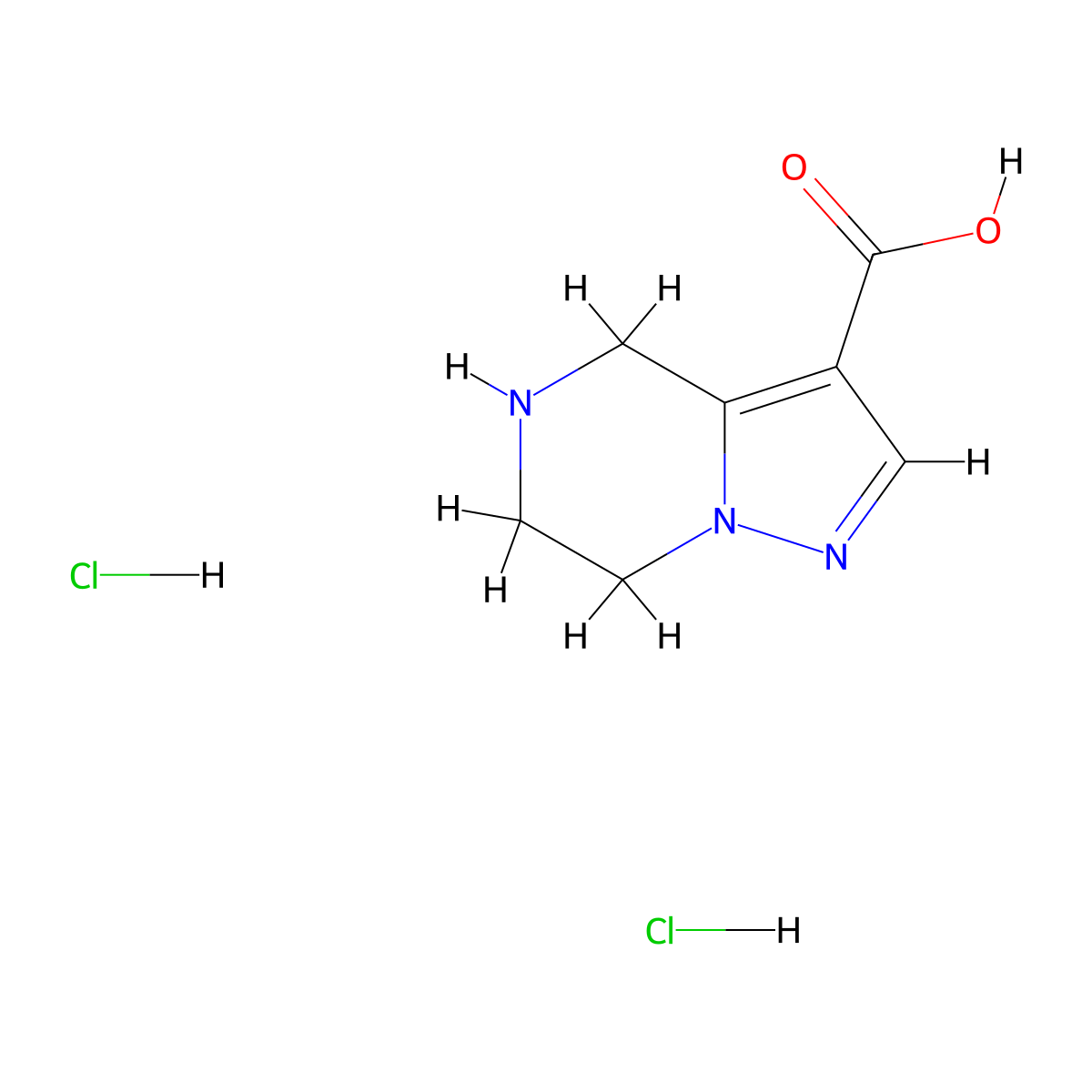 4H,5H,6H,7H-pyrazolo[1,5-a]pyrazine-3-carboxylic acid dihydrochloride molecular structure, CAS 2137568-32-0