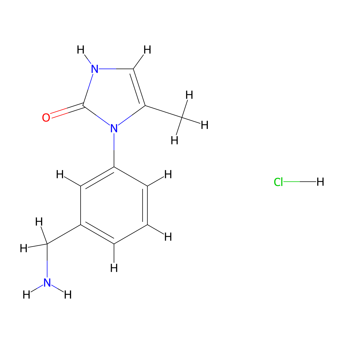 1-(3-(aminomethyl)phenyl)-5-methyl-2,3-dihydro-1H-imidazol-2-one hydrochloride molecular structure, CAS 2137568-38-6