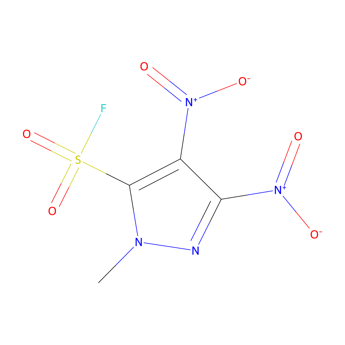 1-methyl-3,4-dinitro-1H-pyrazole-5-sulfonyl fluoride molecular structure, CAS 2137568-60-4