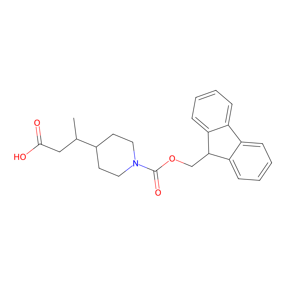 3-(1-{[(9H-fluoren-9-yl)methoxy]carbonyl}piperidin-4-yl)butanoic acid molecular structure, CAS 2137568-81-9