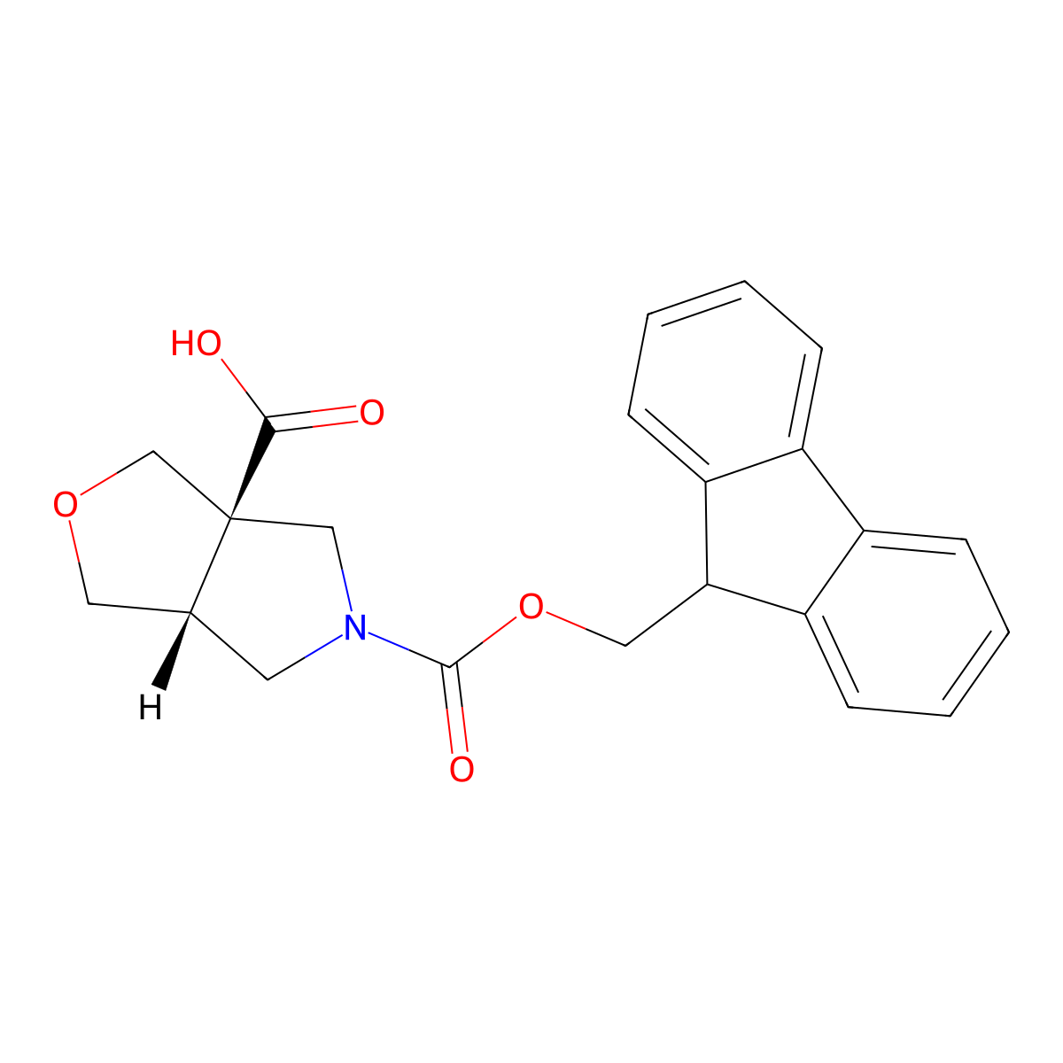 rac-(3aR,6aR)-5-{[(9H-fluoren-9-yl)methoxy]carbonyl}-hexahydro-1H-furo[3,4-c]pyrrole-3a-carboxylic acid molecular structure, CAS 2137568-93-3