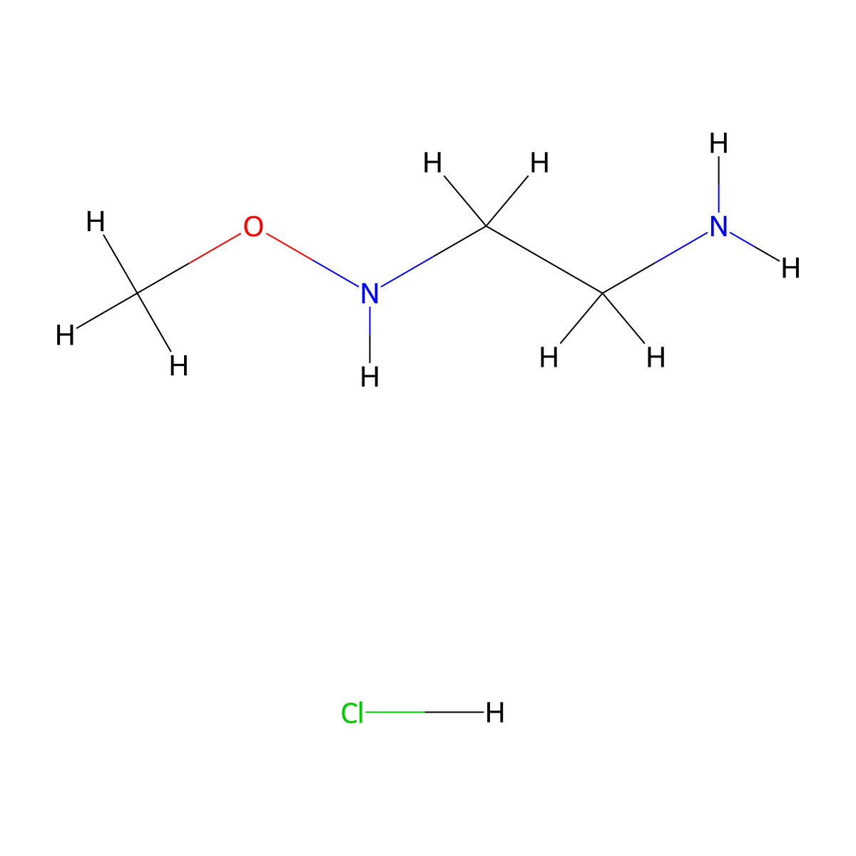 (2-Aminoethyl)(methoxy)amine hydrochloride molecular structure, CAS 2137568-99-9