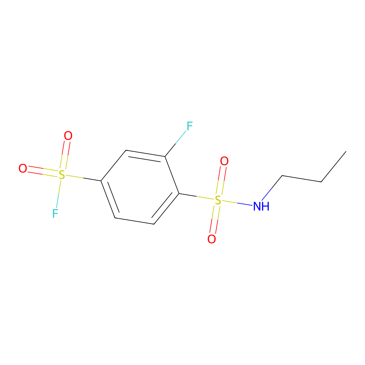 3-Fluoro-4-(propylsulfamoyl)benzene-1-sulfonyl fluoride molecular structure, CAS 2137569-17-4