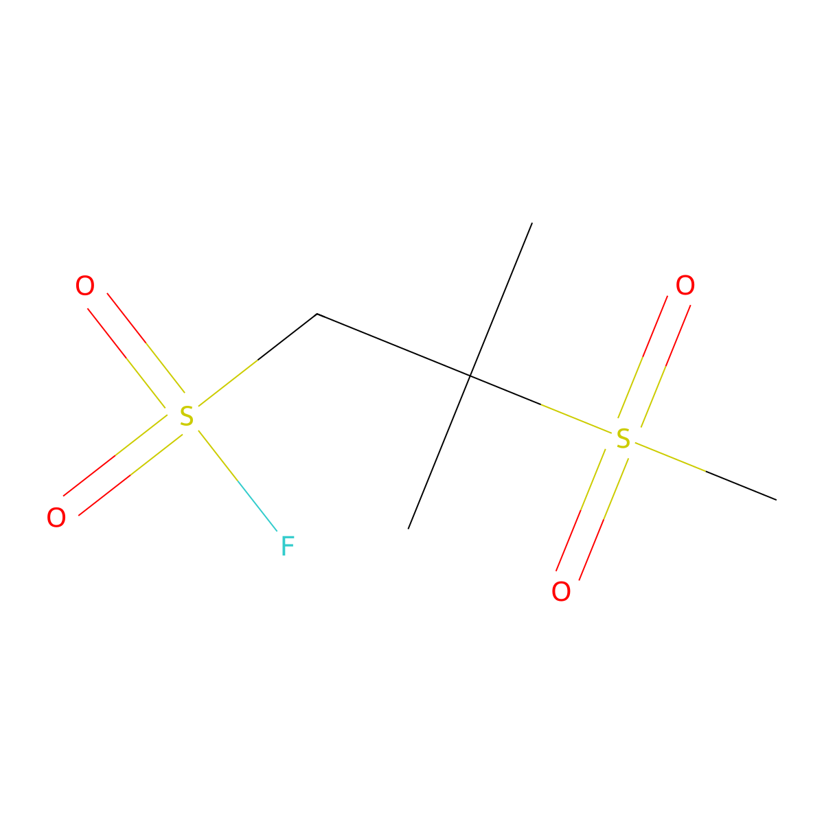 2-Methanesulfonyl-2-methylpropane-1-sulfonyl fluoride molecular structure, CAS 2137569-19-6