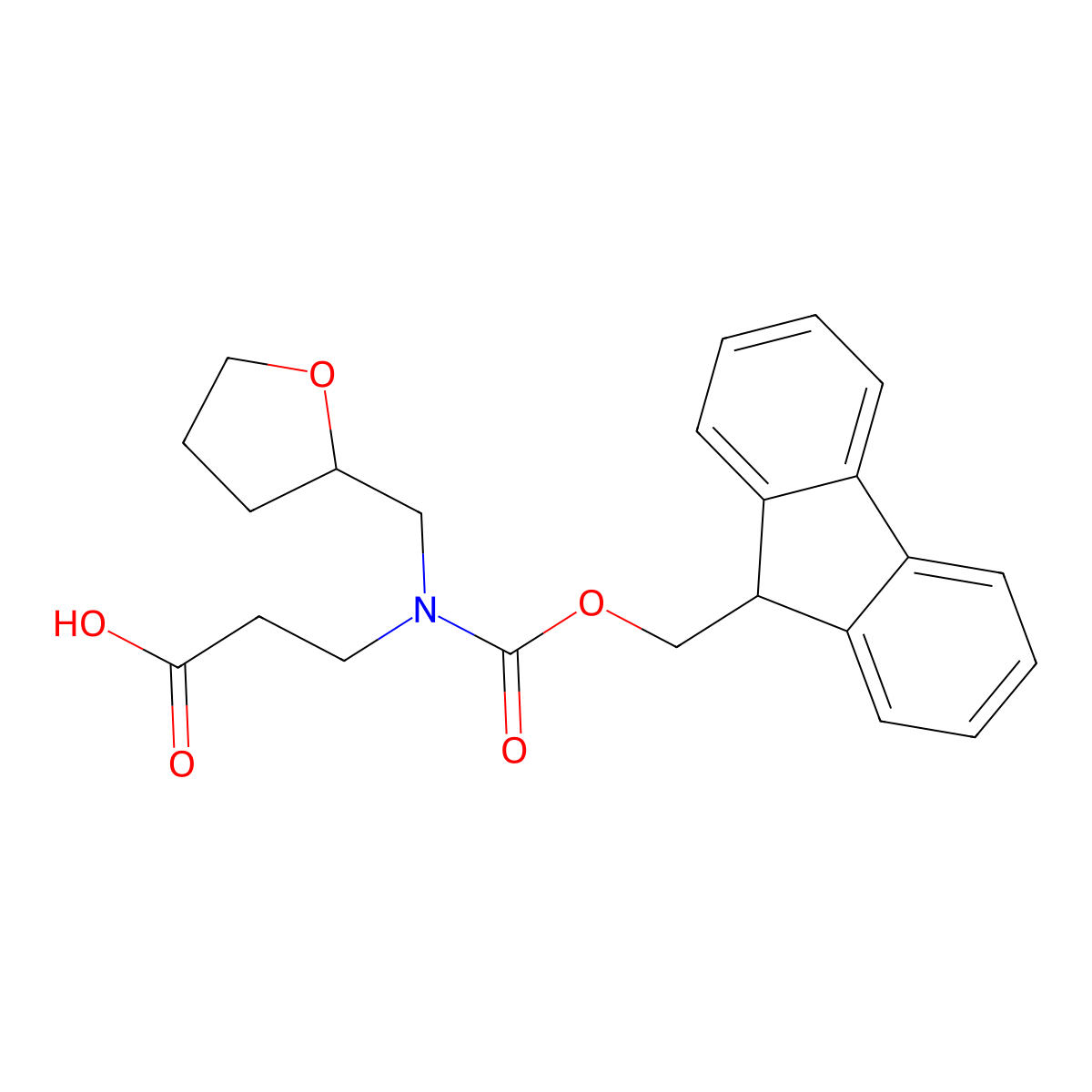 3-({[(9H-fluoren-9-yl)methoxy]carbonyl}[(oxolan-2-yl)methyl]amino)propanoic acid molecular structure, CAS 2137569-49-2
