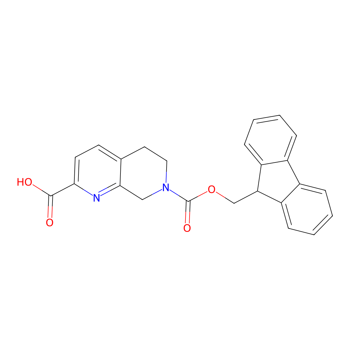 7-{[(9H-fluoren-9-yl)methoxy]carbonyl}-5,6,7,8-tetrahydro-1,7-naphthyridine-2-carboxylic acid molecular structure, CAS 2137569-55-0