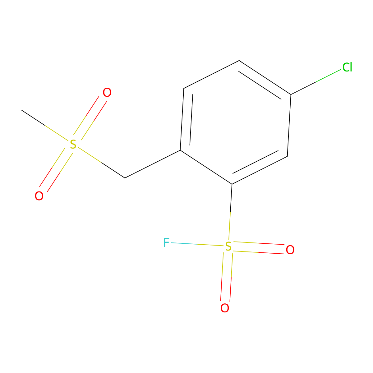 5-Chloro-2-(methanesulfonylmethyl)benzene-1-sulfonyl fluoride molecular structure, CAS 2137569-65-2