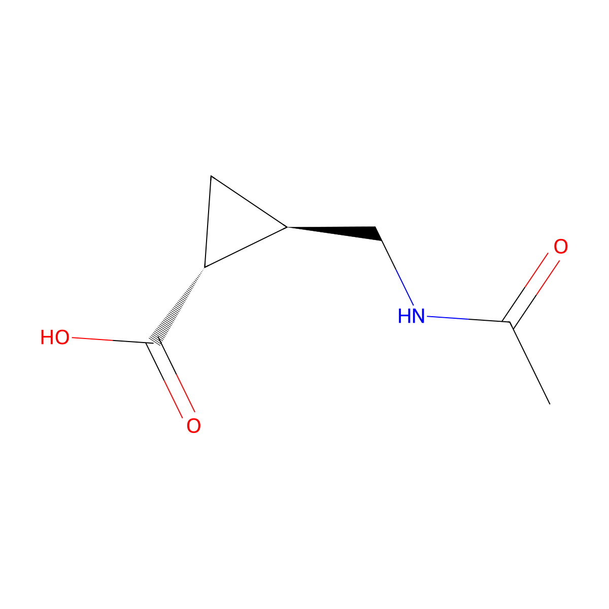 rac-(1R,2R)-2-(acetamidomethyl)cyclopropane-1-carboxylic acid molecular structure, CAS 213757-85-8