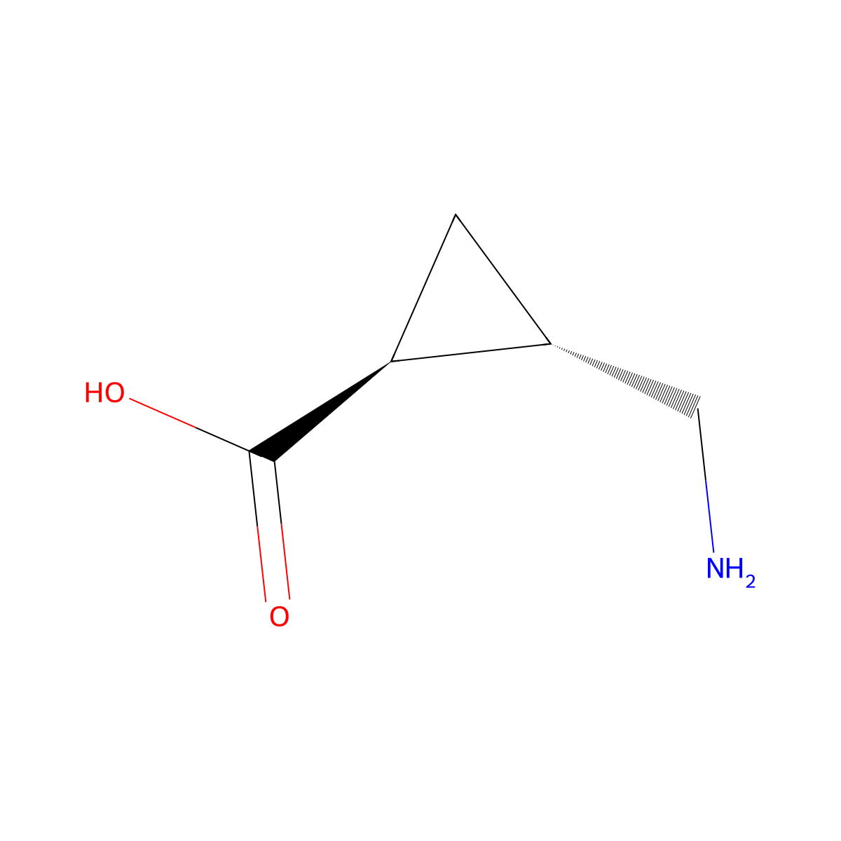 (1S,2S)-2-(aminomethyl)cyclopropane-1-carboxylic acid molecular structure, CAS 213757-89-2