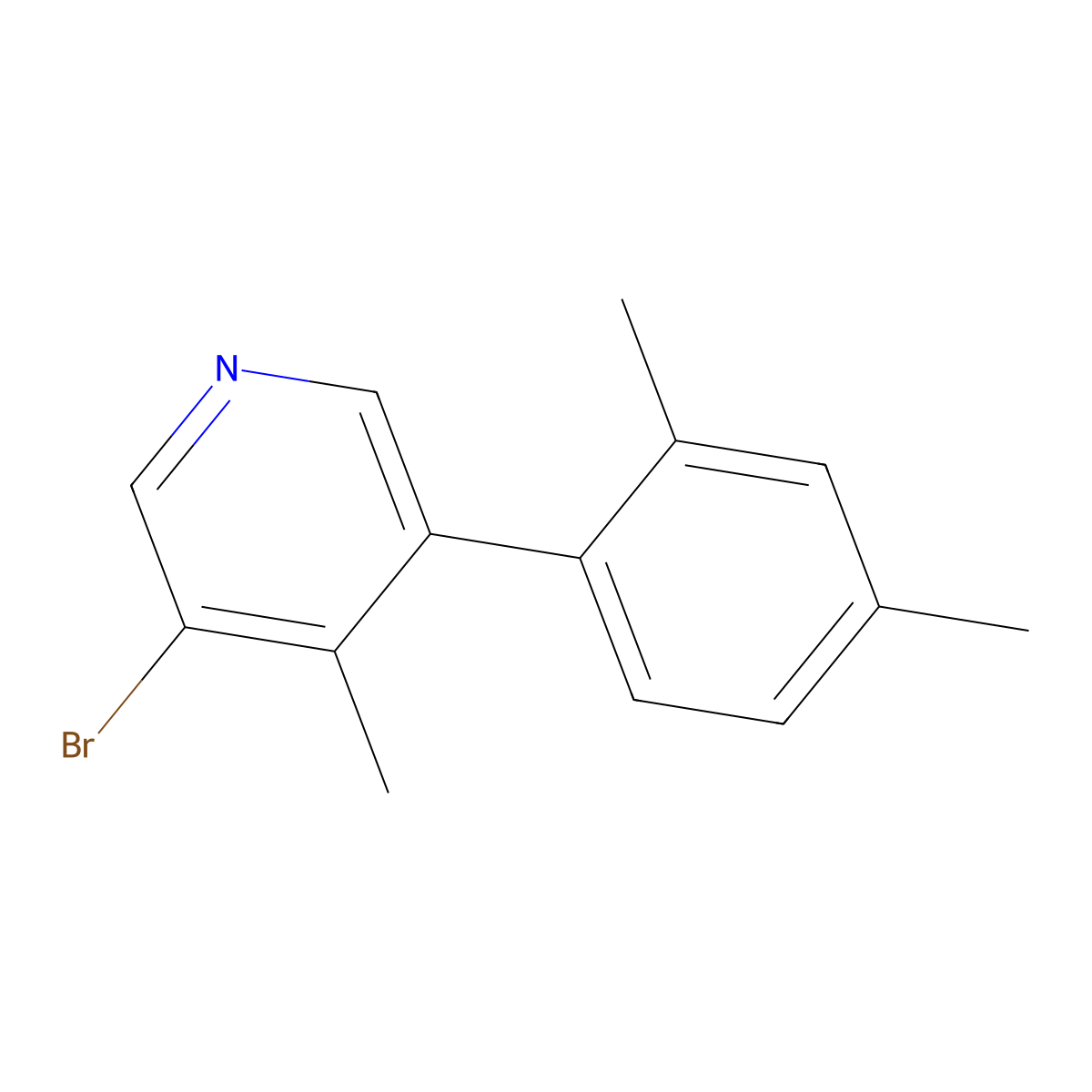 3-Bromo-5-(2,4-dimethylphenyl)-4-methylpyridine molecular structure, CAS 2137570-09-1