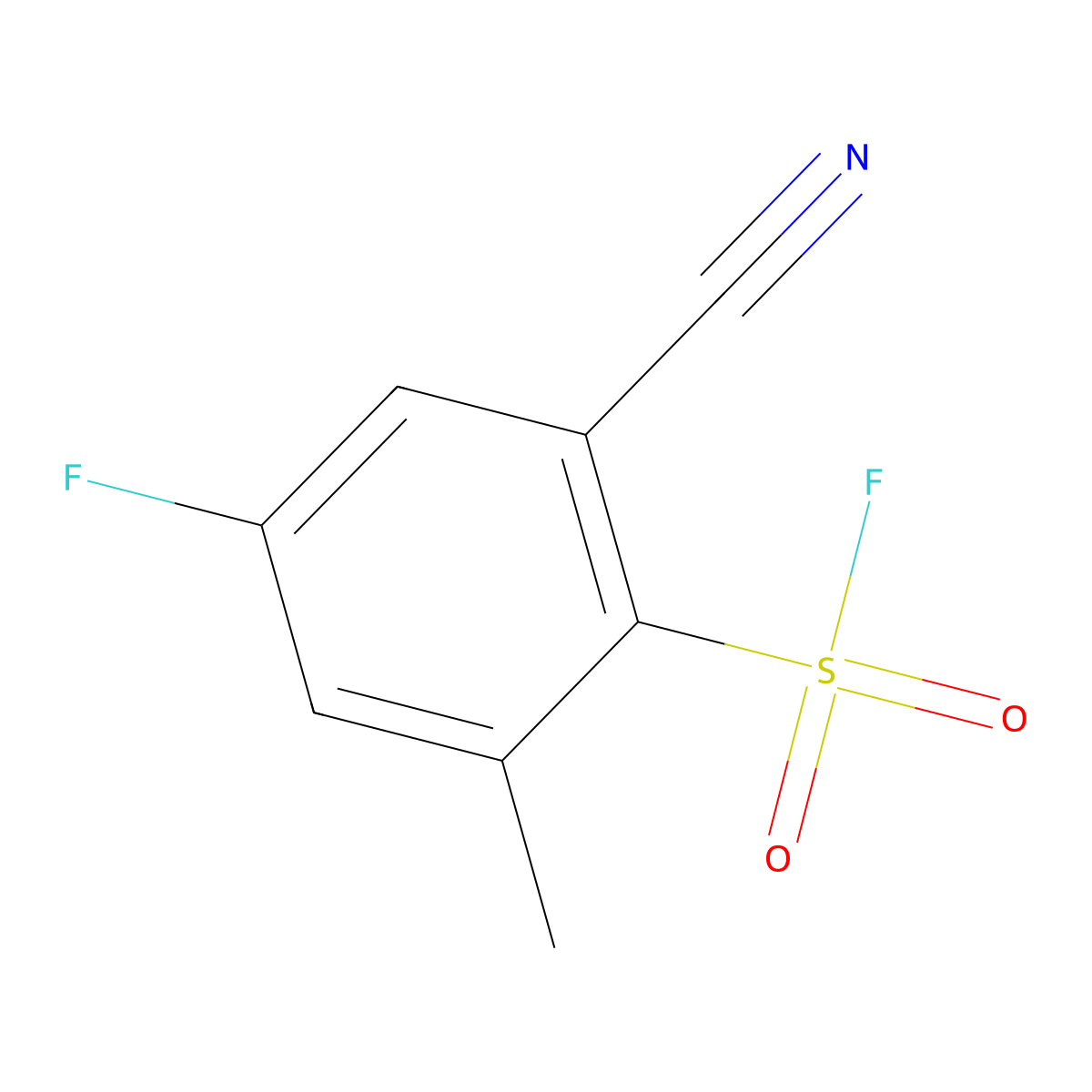 2-Cyano-4-fluoro-6-methylbenzene-1-sulfonyl fluoride molecular structure, CAS 2137570-42-2