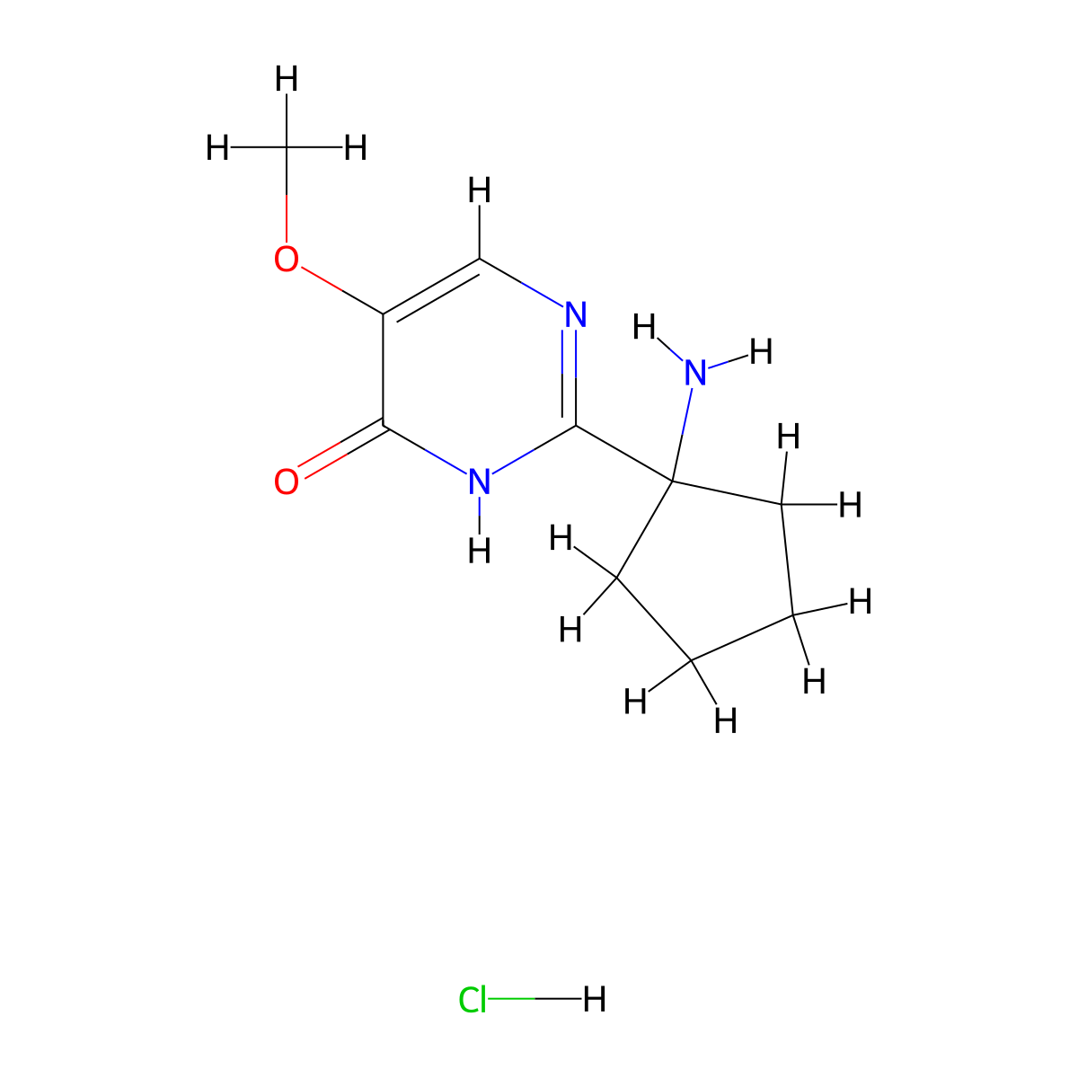 2-(1-Aminocyclopentyl)-5-methoxy-3,4-dihydropyrimidin-4-one hydrochloride molecular structure, CAS 2137570-78-4
