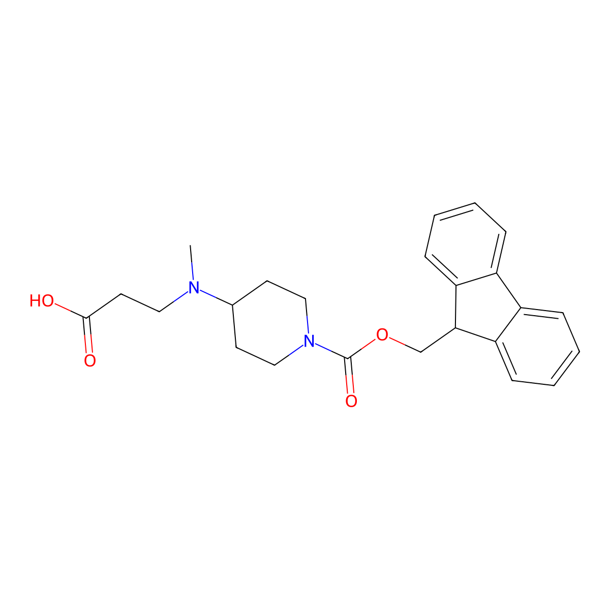 3-[(1-{[(9H-fluoren-9-yl)methoxy]carbonyl}piperidin-4-yl)(methyl)amino]propanoic acid molecular structure, CAS 2137570-90-0