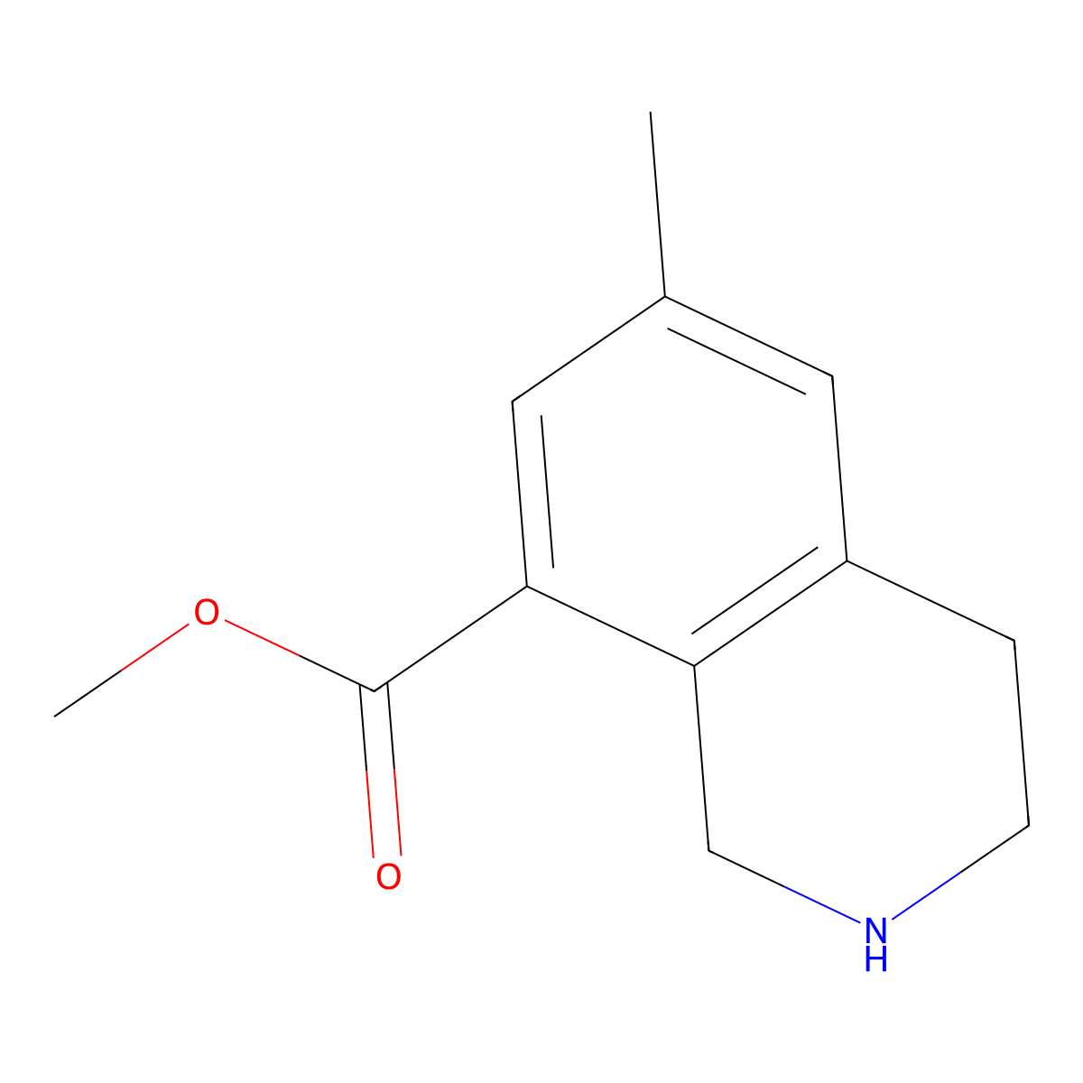 Methyl 6-methyl-1,2,3,4-tetrahydroisoquinoline-8-carboxylate molecular structure, CAS 2137573-20-5