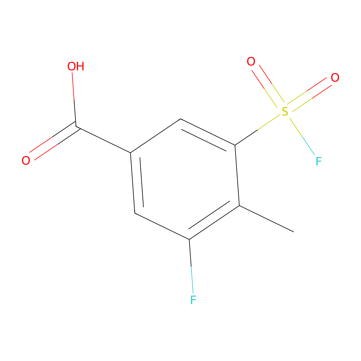 3-Fluoro-5-(fluorosulfonyl)-4-methylbenzoic acid molecular structure, CAS 2137573-27-2