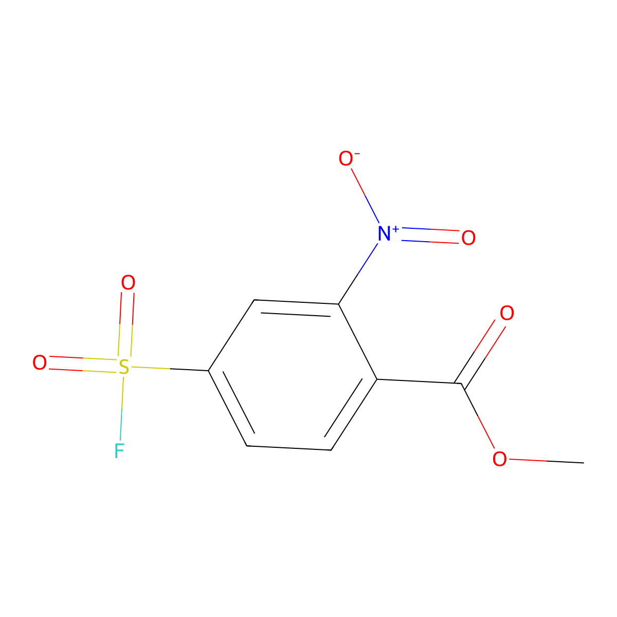 Methyl 4-(fluorosulfonyl)-2-nitrobenzoate molecular structure, CAS 2137573-48-7