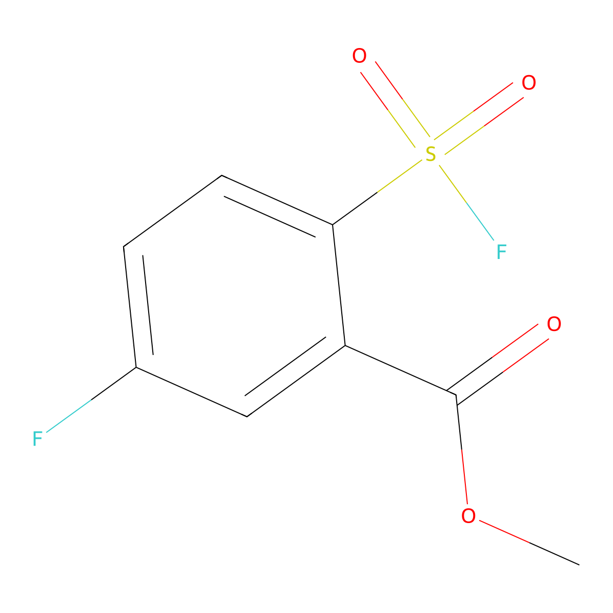 Methyl 5-fluoro-2-(fluorosulfonyl)benzoate molecular structure, CAS 2137573-87-4