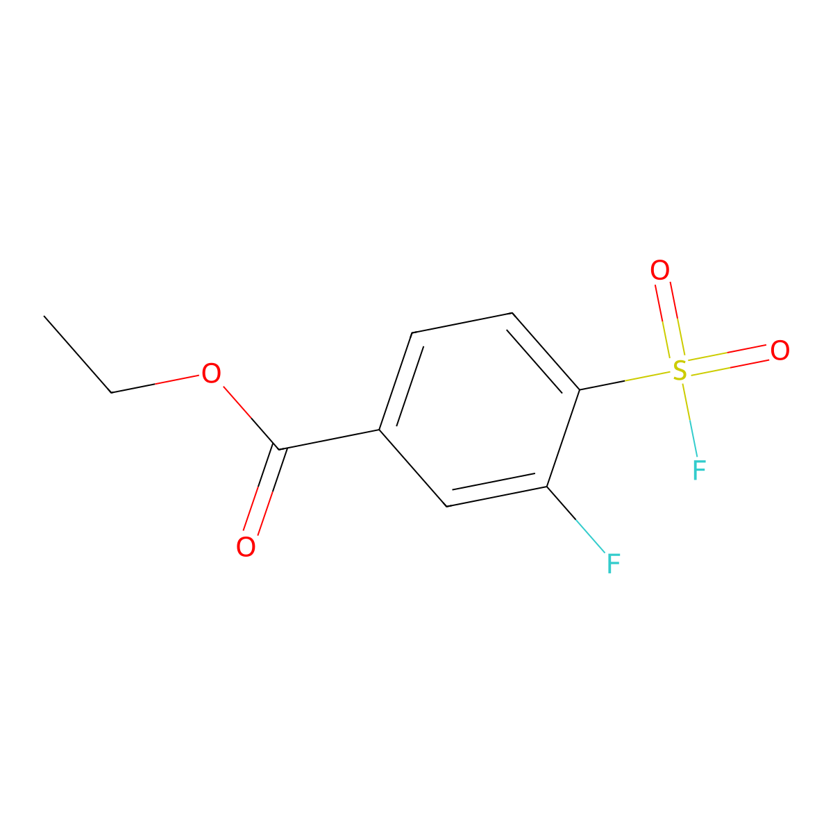 Ethyl 3-fluoro-4-(fluorosulfonyl)benzoate molecular structure, CAS 2137574-01-5