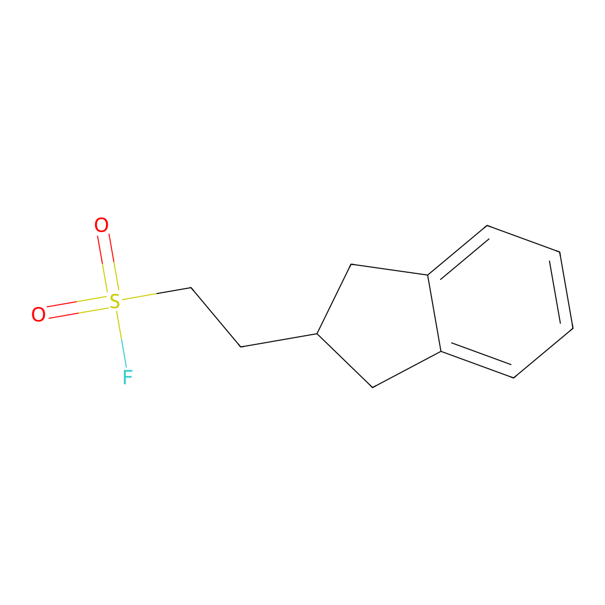 2-(2,3-dihydro-1H-inden-2-yl)ethane-1-sulfonyl fluoride molecular structure, CAS 2137574-11-7
