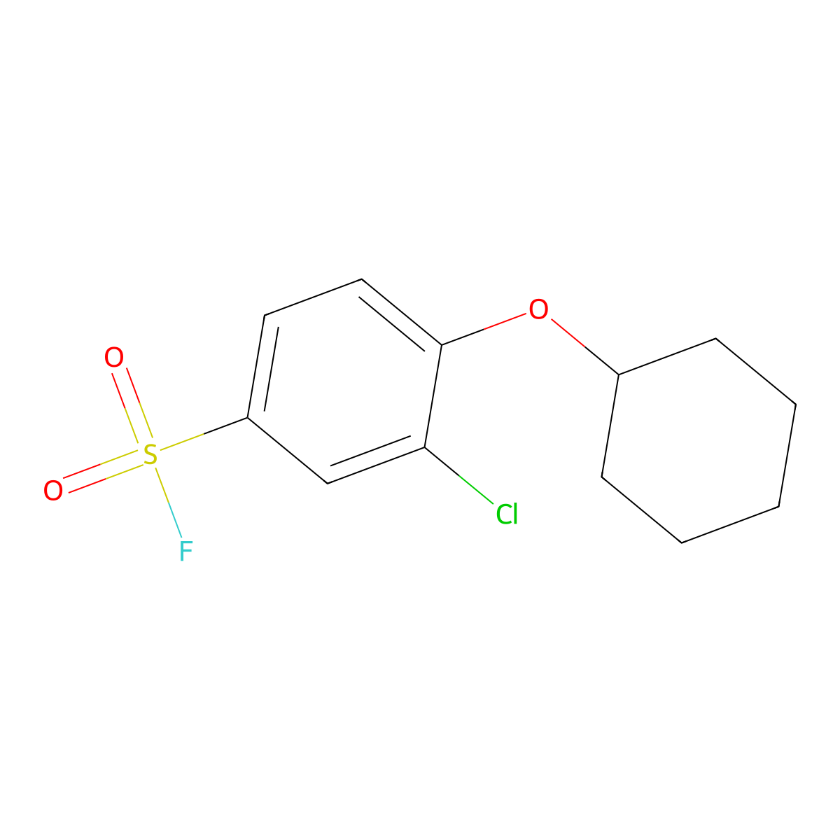 3-Chloro-4-(cyclohexyloxy)benzene-1-sulfonyl fluoride molecular structure, CAS 2137574-12-8