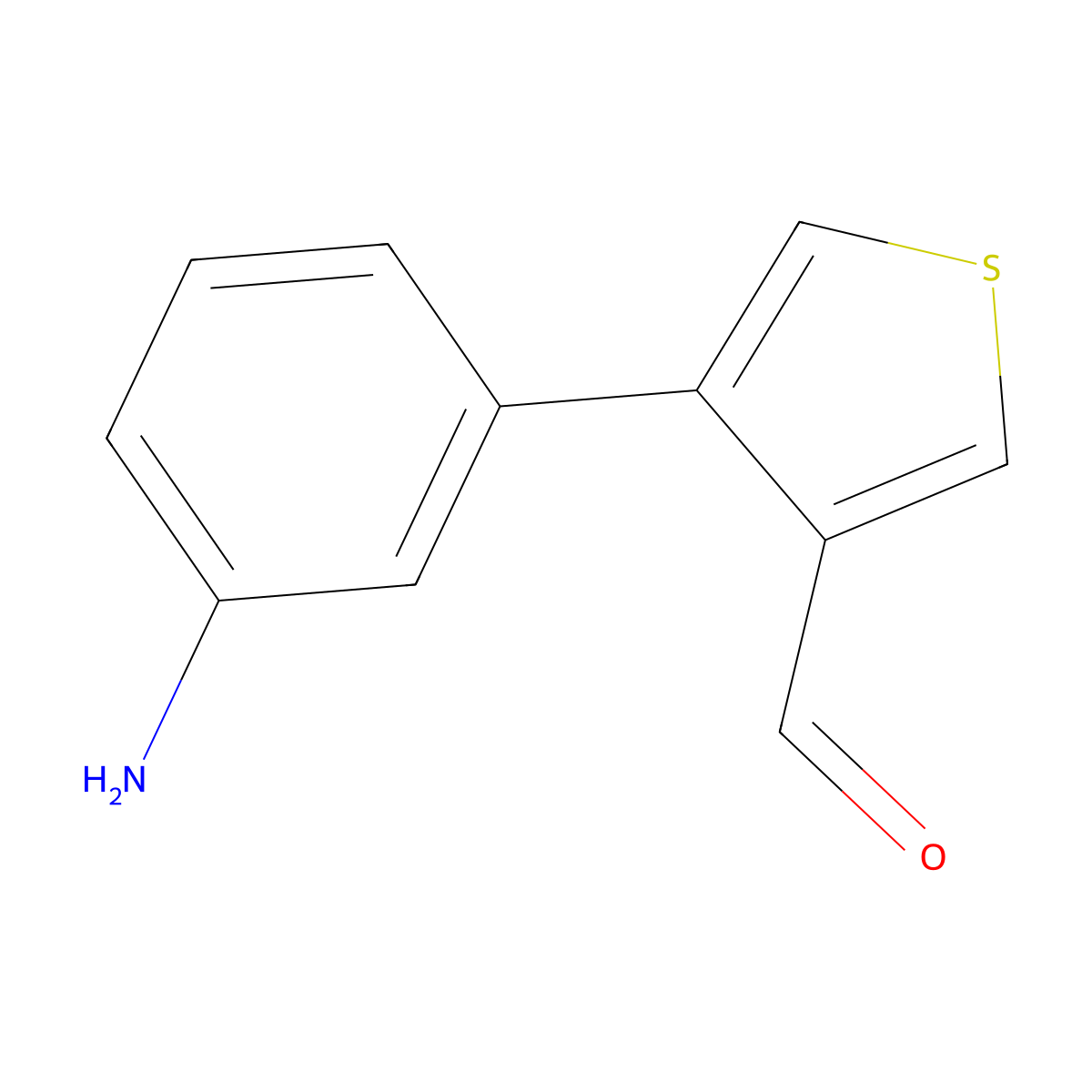 4-(3-Aminophenyl)thiophene-3-carbaldehyde molecular structure, CAS 2137574-14-0