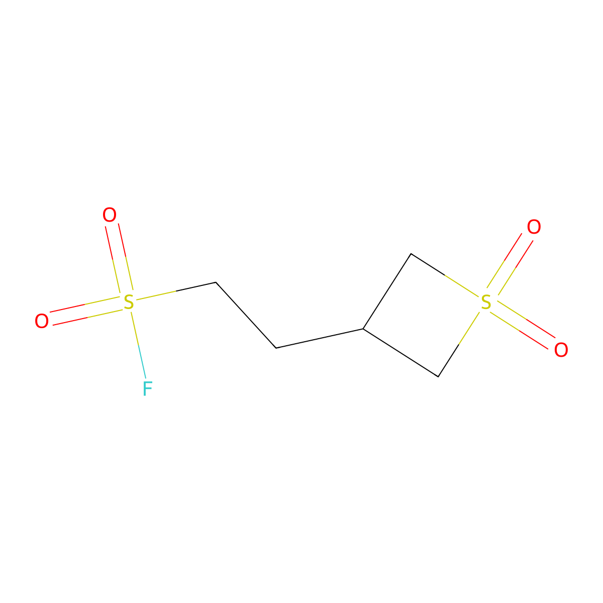 2-(1,1-Dioxo-1lambda6-thietan-3-yl)ethane-1-sulfonyl fluoride molecular structure, CAS 2137574-22-0