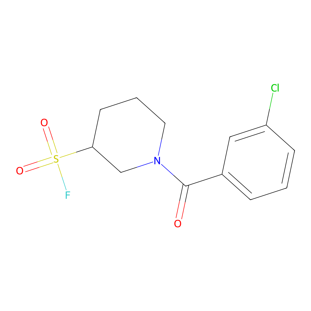 1-(3-Chlorobenzoyl)piperidine-3-sulfonyl fluoride molecular structure, CAS 2137574-26-4