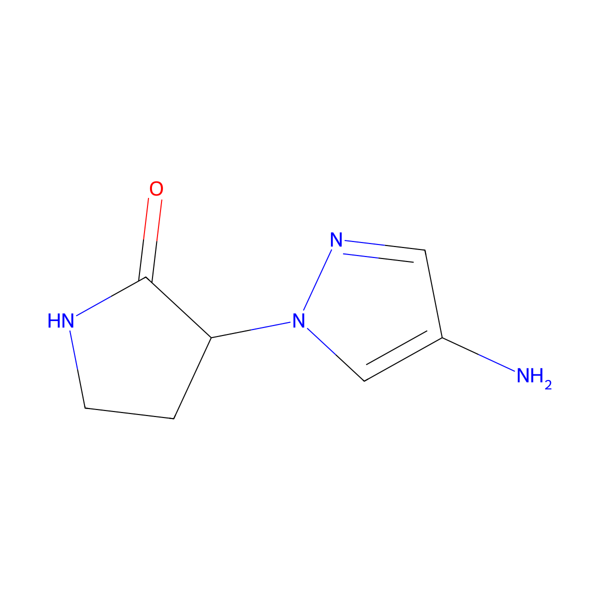 3-(4-amino-1H-pyrazol-1-yl)pyrrolidin-2-one molecular structure, CAS 2137575-03-0