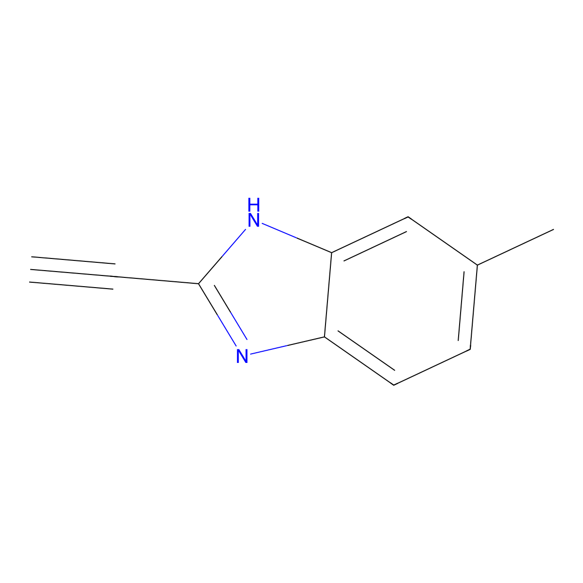 2-ethynyl-6-methyl-1H-1,3-benzodiazole molecular structure, CAS 2137575-19-8
