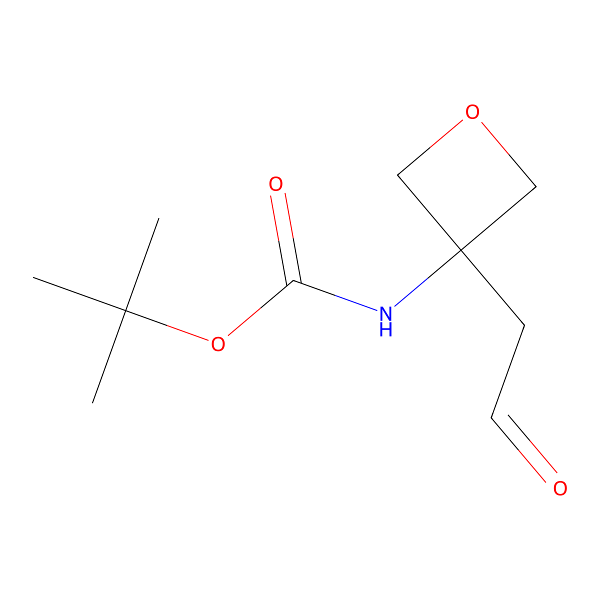 tert-butyl N-(3-(2-oxoethyl)oxetan-3-yl)carbamate molecular structure, CAS 2137575-41-6