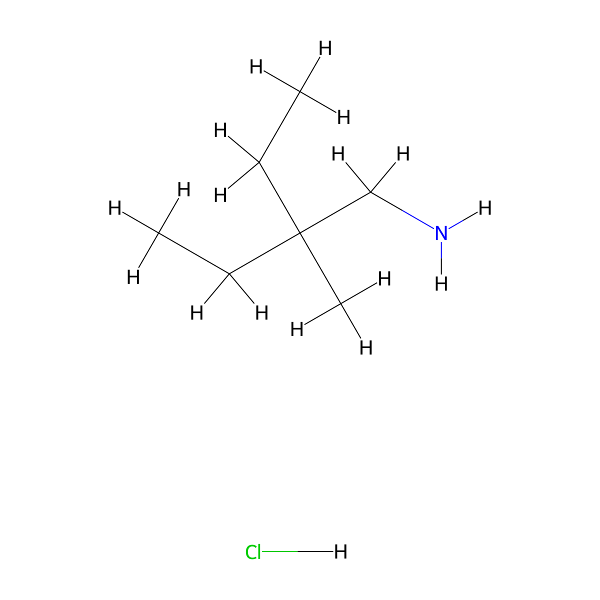 3-(Aminomethyl)-3-methylpentane hydrochloride molecular structure, CAS 2137575-48-3