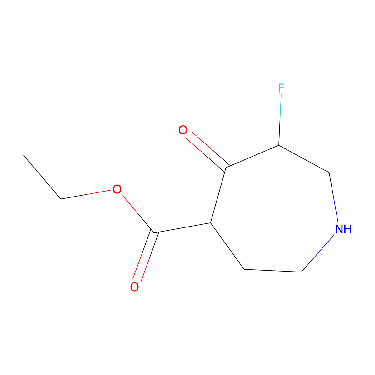 Ethyl 6-fluoro-5-oxoazepane-4-carboxylate molecular structure, CAS 2137575-55-2