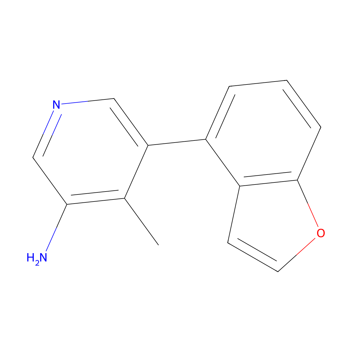 5-(1-Benzofuran-4-yl)-4-methylpyridin-3-amine molecular structure, CAS 2137575-90-5