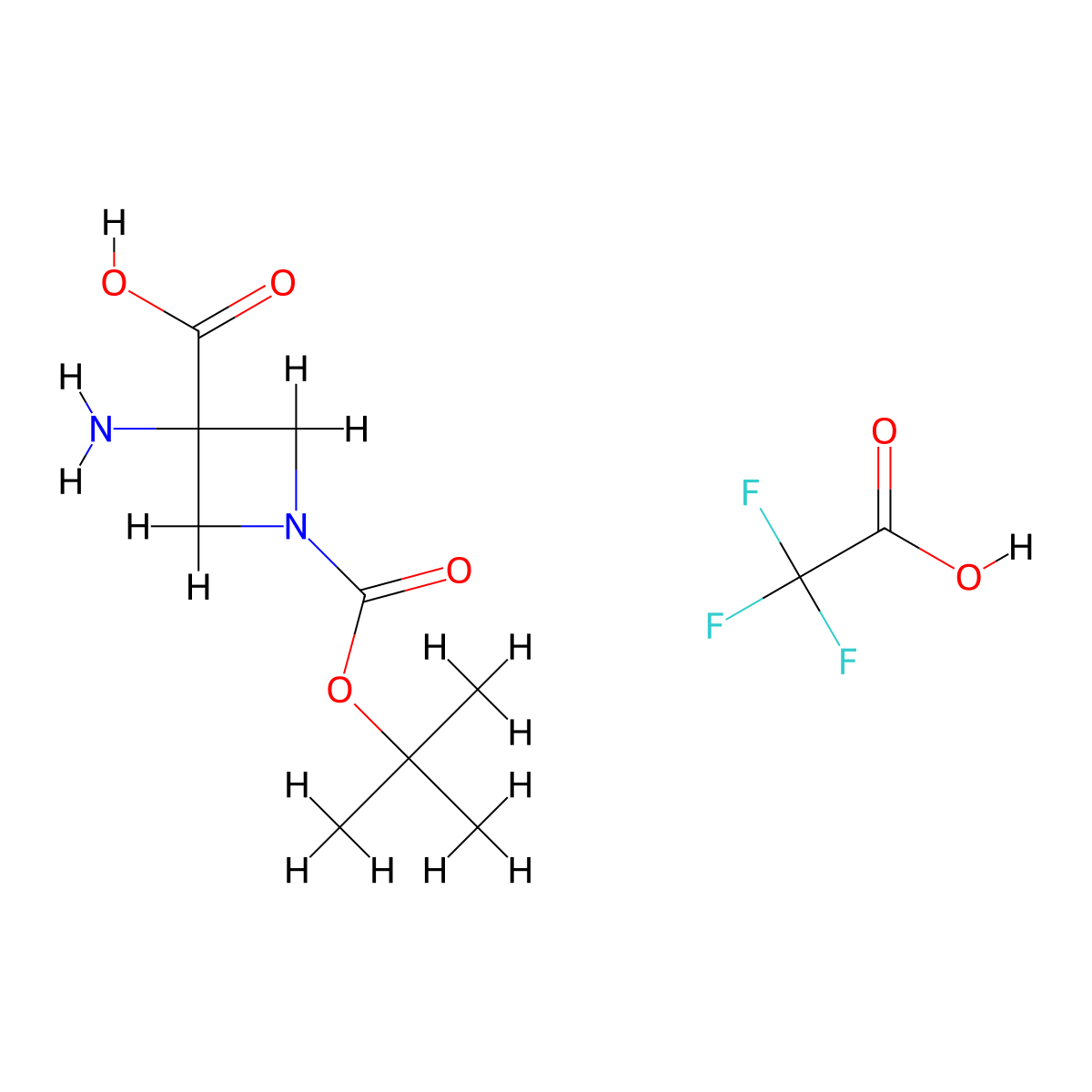 3-Amino-1-[(tert-butoxy)carbonyl]azetidine-3-carboxylic acid; trifluoroacetic acid molecular structure, CAS 2137576-54-4