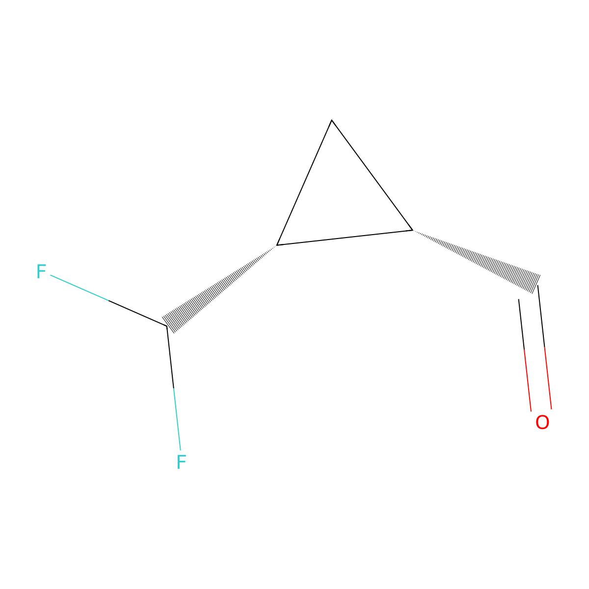 rac-(1R,2S)-2-(difluoromethyl)cyclopropane-1-carbaldehyde molecular structure, CAS 2137577-32-1