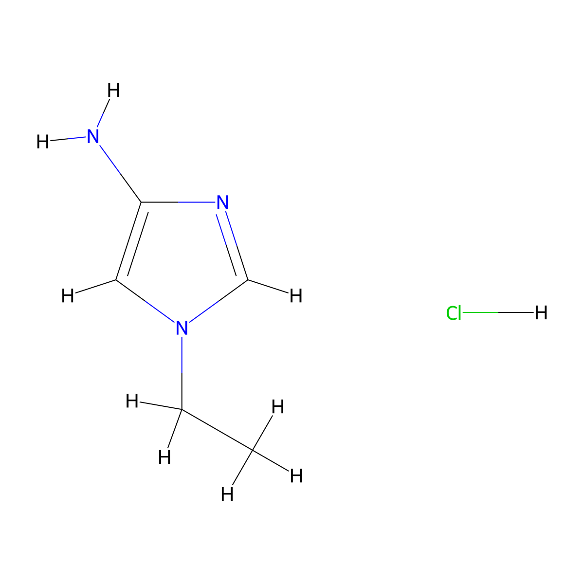 1-ethyl-1H-imidazol-4-amine hydrochloride molecular structure, CAS 2137578-21-1